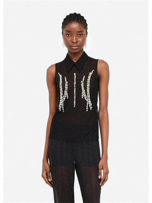 Top in tulle con strass LIU JO | CF5123J4963/22222